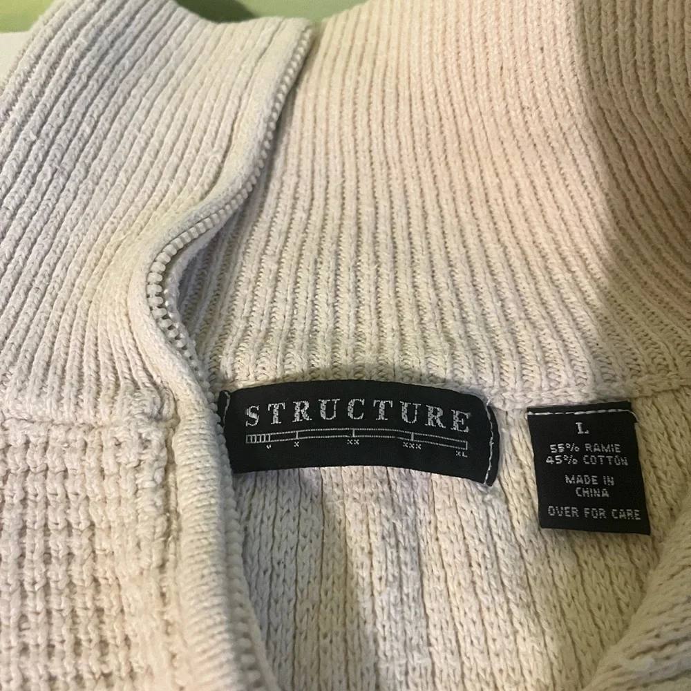 Structure vintage cream 1/4 zip sweater size large